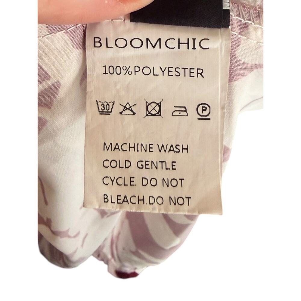 BloomChic Floral Midi Dress 6X 30 Ruffle Lantern Sleeve Pocket Tie - Picture 10 of 15